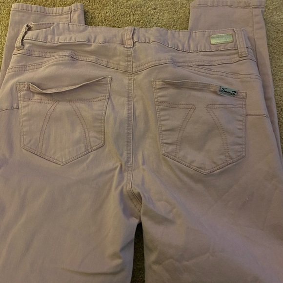 Seven 7 Womens High Rise Waist Jeans Skinny Stretch Com Mauve Pink Sz 12 - Picture 5 of 11